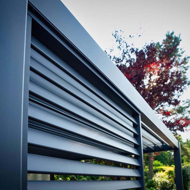 Lamellvägg för gazebo Mirador-111 123,5 cm - Mörkgrå - Trädgård & spabad - Uterum & fritidshus - Lusthus & gazebo