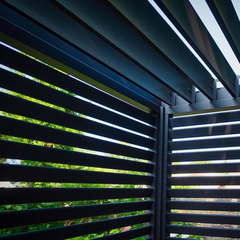 Lamellvägg för gazebo Mirador-111 123,5 cm - Mörkgrå - Trädgård & spabad - Uterum & fritidshus - Lusthus & gazebo