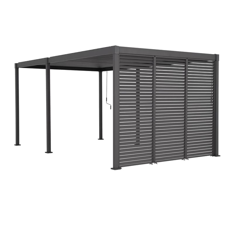 Lamellvägg för gazebo Mirador-80/88, - Mörkgrå - Trädgård & spabad - Uterum & fritidshus - Lusthus & gazebo