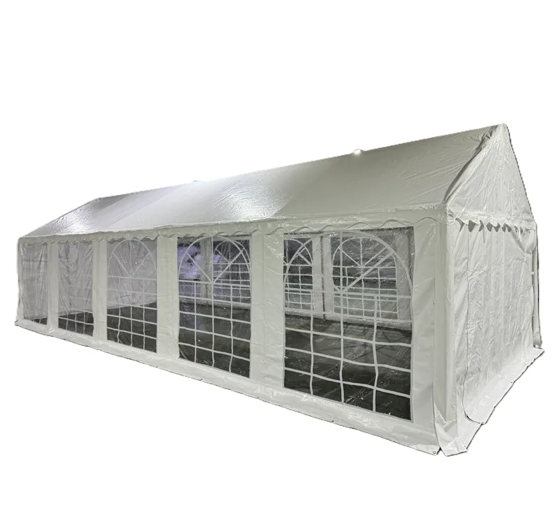 Partytält 4x10 m | Galvaniserad stål ställning | Vit - Trädgård & spabad - Uterum & fritidshus - Lusthus & gazebo