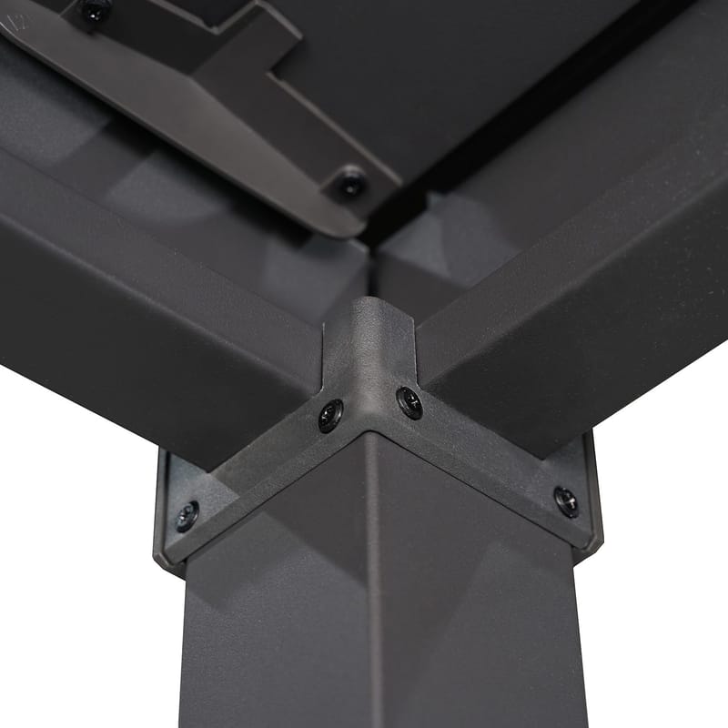 Paviljong Mirador-80 3x3 m - mörkgrå - Trädgård & spabad - Uterum & fritidshus - Lusthus & gazebo