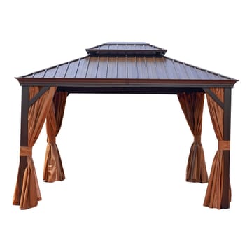 Paviljong Sunsetia 3,65x4,85x2/2,7M - brun/beige - Trädgård & spabad - Uterum & fritidshus - Lusthus & gazebo