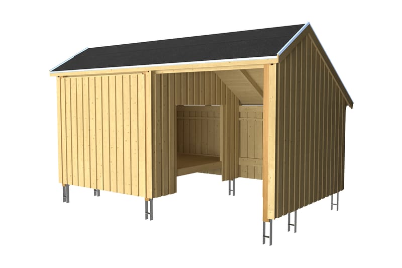 PLUS Multi Shelter - 2 Moduler med Shelter och Uppehållsrum - Grå - Friggebod