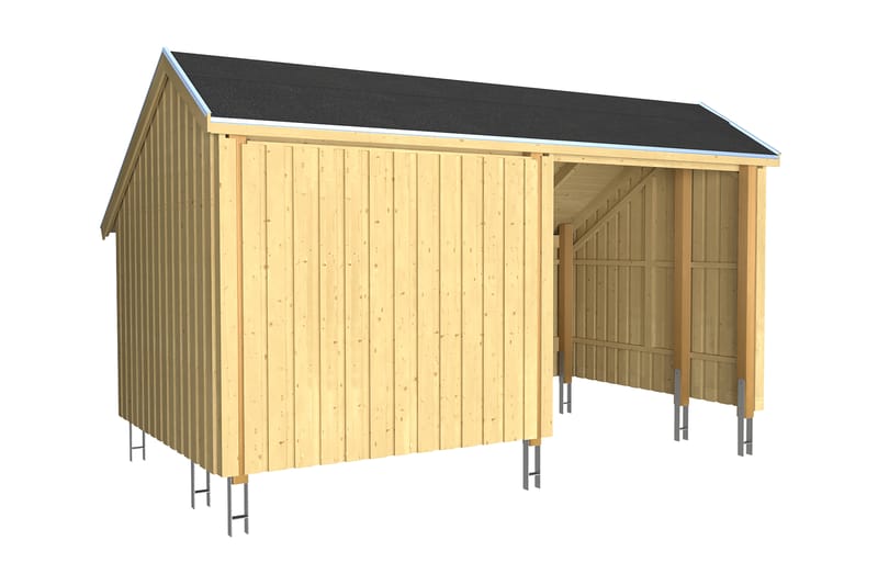 PLUS Multi Shelter - 2 Moduler med Shelter och Uppehållsrum - Grå - Friggebod