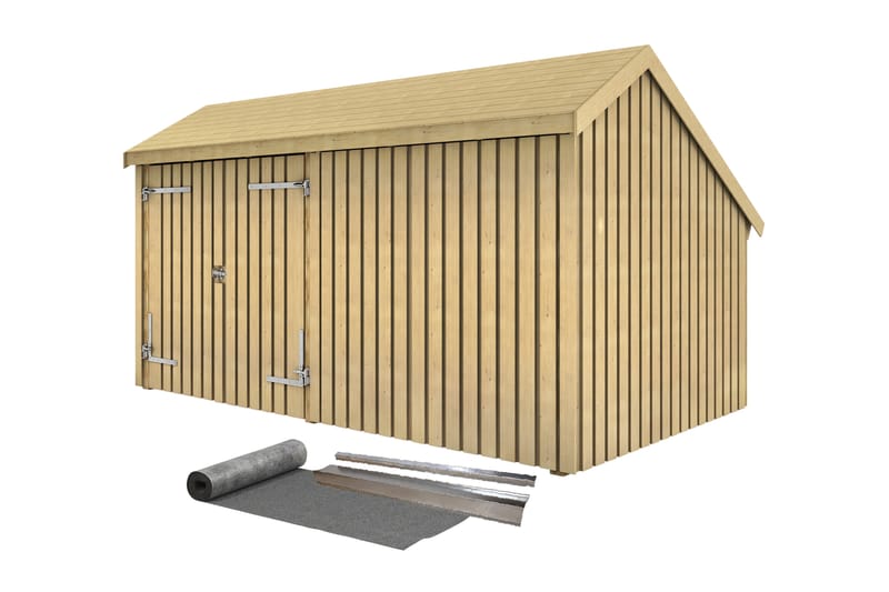 PLUS Multi Trädgårdshus 10,5 m² - 2 Moduler med Dubbeldörr - Grå - Trädgård & spabad - Uterum & fritidshus - Stugor