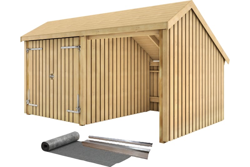 PLUS Multi Trädgårdshus 10,5 m² - 2 Moduler med Dubbeldörr - Grå - Trädgård & spabad - Uterum & fritidshus - Stugor