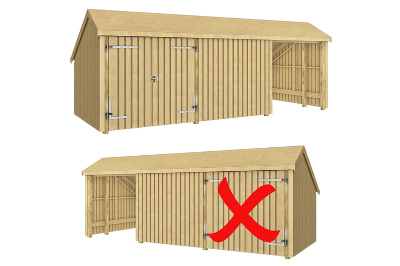 PLUS Multi Trädgårdshus 15,5 m² - 3 Moduler med Dubbeldörr - Grå - Trädgård & spabad - Uterum & fritidshus - Stugor
