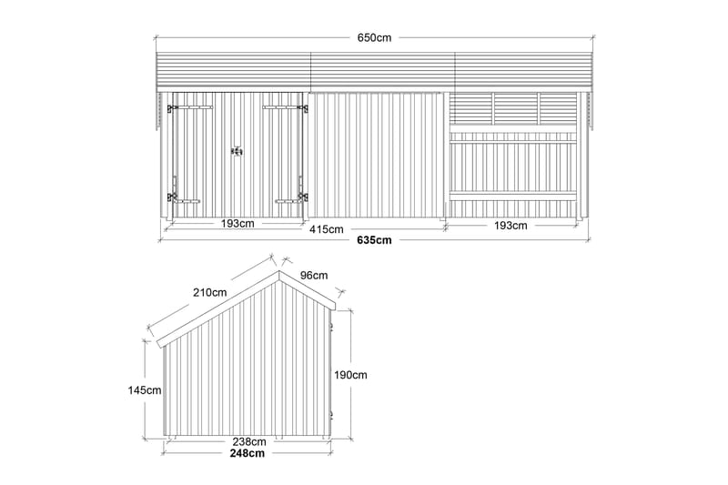 PLUS Multi Trädgårdshus 15,5 m² - 3 Moduler med Dubbeldörr - Grå - Trädgård & spabad - Uterum & fritidshus - Stugor