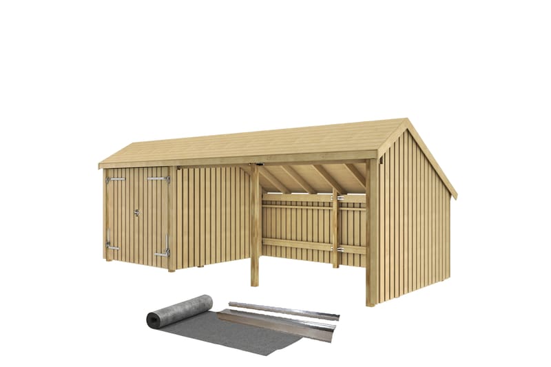 PLUS Multi Trädgårdshus 15,5 m² - 3 Moduler med Dubbeldörr - Grå - Trädgård & spabad - Uterum & fritidshus - Stugor - Friggebod