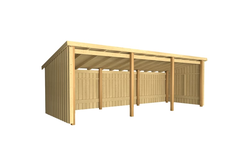 PLUS Nordic Multi Trädgårdshus 14 m² - 3 Moduler Öppen - Grå - Trädgård & spabad - Uterum & fritidshus - Stugor