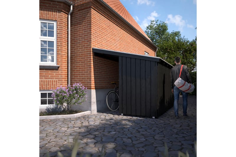 PLUS Nordic Multi Trädgårdshus Väggmodell 9,5 m² - Halvstäng - Grå - Trädgård & spabad - Uterum & fritidshus - Stugor