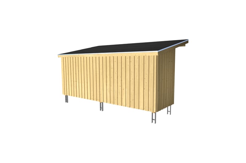 PLUS Nordic Multi Trädgårdshus Väggmodell 9,5 m² - Halvstäng - Grå - Trädgård & spabad - Uterum & fritidshus - Stugor