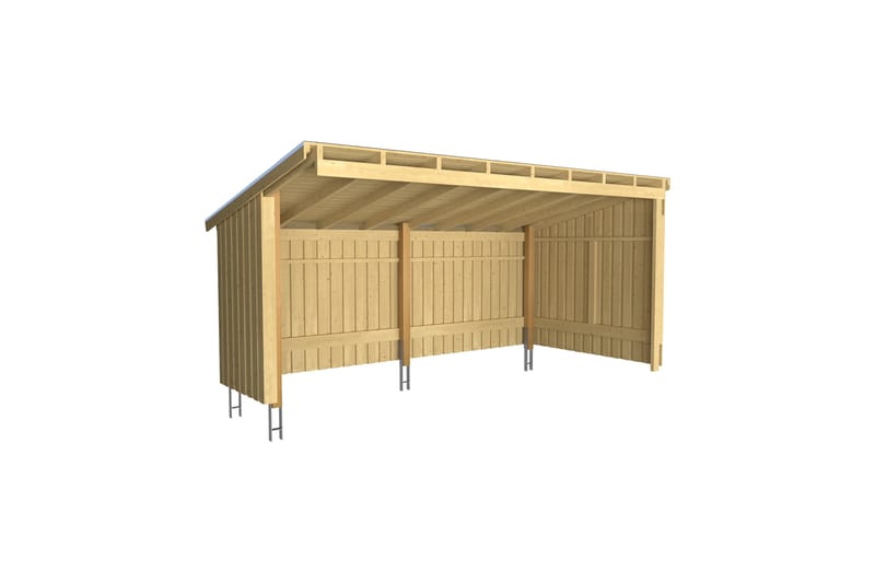 PLUS Nordic Multi Trädgårdshus Väggmodell 9,5 m² - Halvstäng - Grå - Trädgård & spabad - Uterum & fritidshus - Stugor