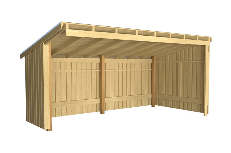 PLUS Nordic Multi Trädgårdshus Väggmodell 9,5 m² - Halvstäng - Grå - Trädgård & spabad - Uterum & fritidshus - Stugor