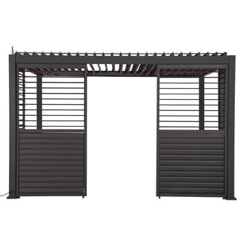 Vägg med justerbara lameller för paviljong Mirador-111 150x47,5x84 cm - Mörkgrå - Trädgård & spabad - Uterum & fritidshus - Lusthus & gazebo