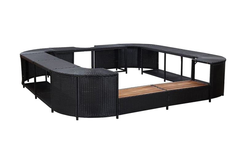 Fyrkantig poolkant svart 268x268x55 cm konstrotting - Svart - Trädgård & spabad - Utomhusbad - Badtunna - Badtunna byggsats