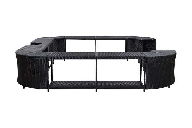 Fyrkantig poolkant svart 268x268x55 cm konstrotting - Svart - Trädgård & spabad - Utomhusbad - Badtunna - Badtunna byggsats