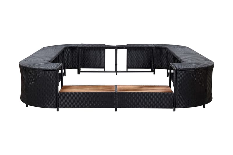 Fyrkantig poolkant svart 268x268x55 cm konstrotting - Svart - Trädgård & spabad - Utomhusbad - Badtunna - Badtunna byggsats