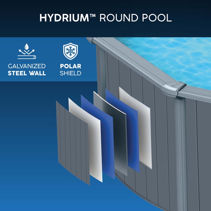Bestway Hydrium pool ovan mark Ø7,32 m – 132 cm djup | Stålpool (561RP) - Trädgård & spabad - Utomhusbad - Pool - Pool ovan mark