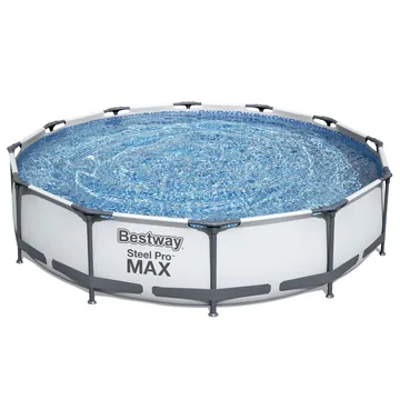 Bestway Steel Pro MAX ovanmarkpool Rund 3,66x0,76 m Grå - Bestway - Trädgård & spabad - Utomhusbad - Pool - Pool ovan mark
