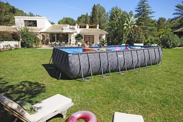 Bestway pool ovan mark 7,32 x 3,66 m – 132 cm djup | APX 365™ Rektangulär Stålpool Set (561KG) - Mörkgrå - Trädgård & spabad - Utomhusbad - Pool - Pool ovan mark