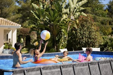 Bestway pool ovan mark 7,32 x 3,66 m – 132 cm djup | APX 365™ Rektangulär Stålpool Set (561KG) - Mörkgrå - Trädgård & spabad - Utomhusbad - Pool - Pool ovan mark