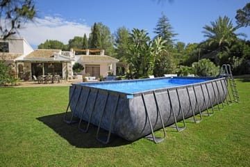 Bestway pool ovan mark 7,32 x 3,66 m – 132 cm djup | APX 365™ Rektangulär Stålpool Set (561KG) - Mörkgrå - Trädgård & spabad - Utomhusbad - Pool - Pool ovan mark