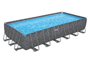 Bestway pool ovan mark 7,32 x 3,66 m – 132 cm djup | APX 365™ Rektangulär Stålpool Set (561KG) - Mörkgrå - Trädgård & spabad - Utomhusbad - Pool - Pool ovan mark