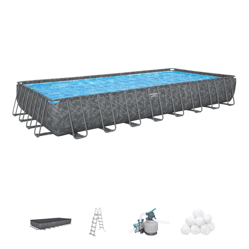 Bestway pool ovan mark 9,56x4,88m – 132cm djup | APX 365™ Rektangulär Stålpool (561KJ) - Trädgård & spabad - Utomhusbad - Pool - Pool ovan mark