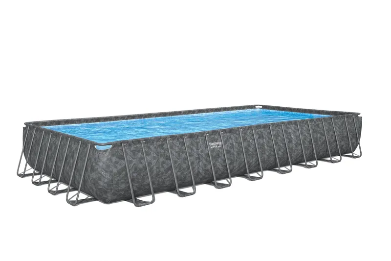 Bestway pool ovan mark 9,56x4,88m – 132cm djup | APX 365™ Rektangulär Stålpool (561KJ), undefined