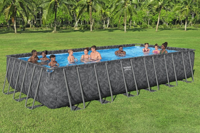 Bestway pool ovan mark 7,32 x 3,66 m – 132 cm djup | APX 365™ Rektangulär Stålpool Set (561KG) - Trädgård & spabad - Utomhusbad - Pool - Pool ovan mark