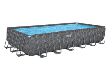 Bestway pool ovan mark 7,32 x 3,66 m – 132 cm djup | APX 365™ Rektangulär Stålpool Set (561KG) - Mörkgrå - Trädgård & spabad - Utomhusbad - Pool - Pool ovan mark