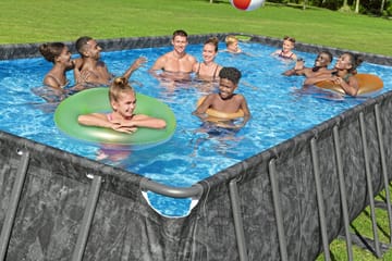 Bestway pool ovan mark 7,32 x 3,66 m – 132 cm djup | APX 365™ Rektangulär Stålpool Set (561KG) - Mörkgrå - Trädgård & spabad - Utomhusbad - Pool - Pool ovan mark