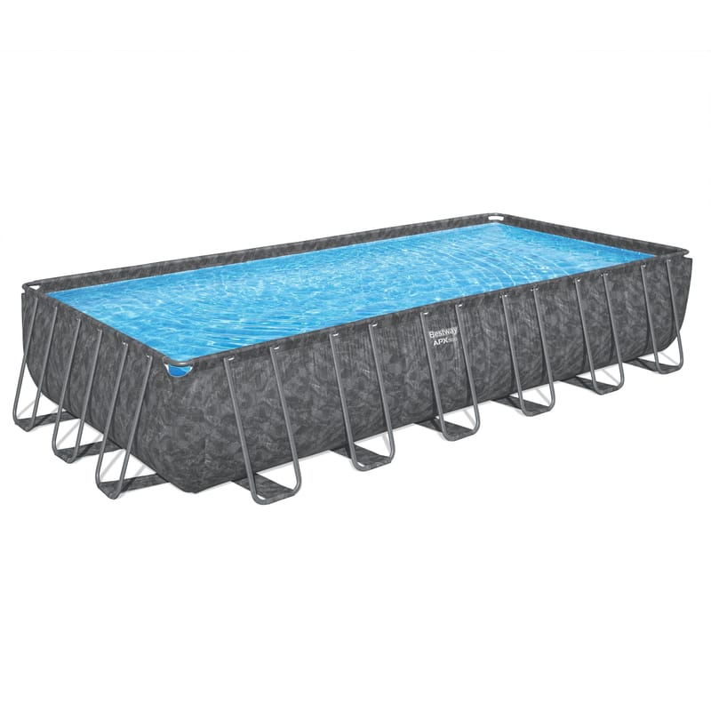 Bestway pool ovan mark 7,32 x 3,66 m – 132 cm djup | APX 365™ Rektangulär Stålpool Set (561KG) - Trädgård & spabad - Utomhusbad - Pool - Pool ovan mark