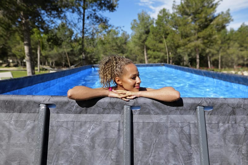 Bestway pool ovan mark 7,32 x 3,66 m – 132 cm djup | APX 365™ Rektangulär Stålpool Set (561KG) - Trädgård & spabad - Utomhusbad - Pool - Pool ovan mark