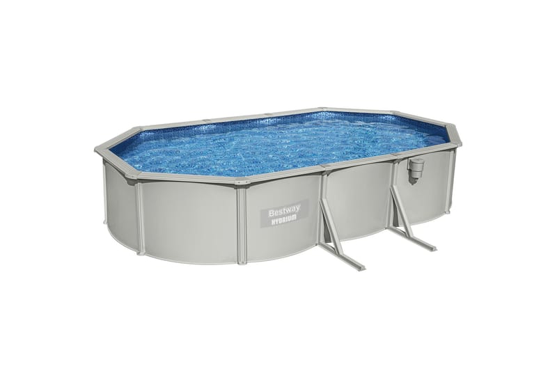 Bestway Hydrium Stålväggspool Oval 6,1x3,6m - Grå - Pool ovan mark