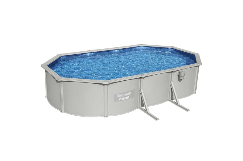 Bestway Hydrium Stålväggspool Oval 6,1x3,6m - Grå - Trädgård & spabad - Utomhusbad - Pool - Pool ovan mark