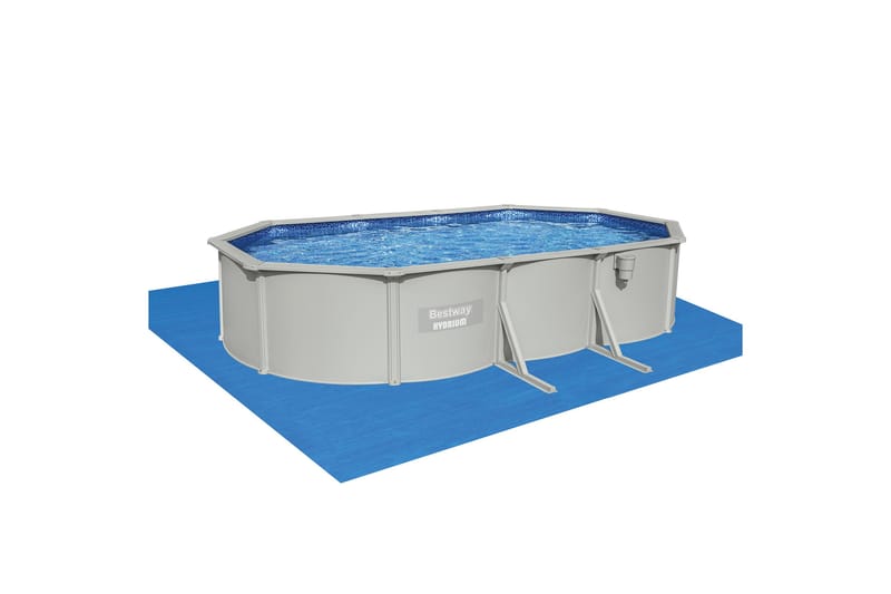 Bestway Hydrium Stålväggspool Oval 6,1x3,6m - Grå - Trädgård & spabad - Utomhusbad - Pool - Pool ovan mark
