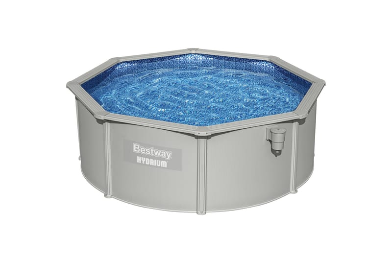 Bestway Hydrium Stålväggspool Rund 3,66m - Grå - Trädgård & spabad - Utomhusbad - Pool - Pool ovan mark