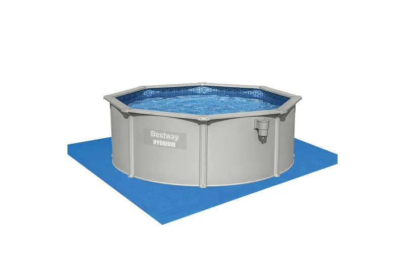 Bestway Hydrium Stålväggspool Rund 3,66m - Grå - Trädgård & spabad - Utomhusbad - Pool - Pool ovan mark