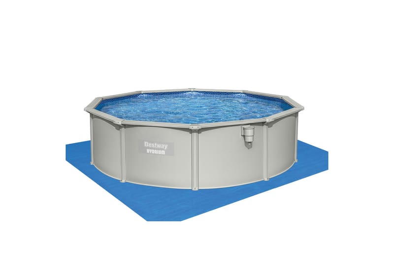 Bestway Hydrium Stålväggspool Rund 4,6m - Grå - Trädgård & spabad - Utomhusbad - Pool - Pool ovan mark