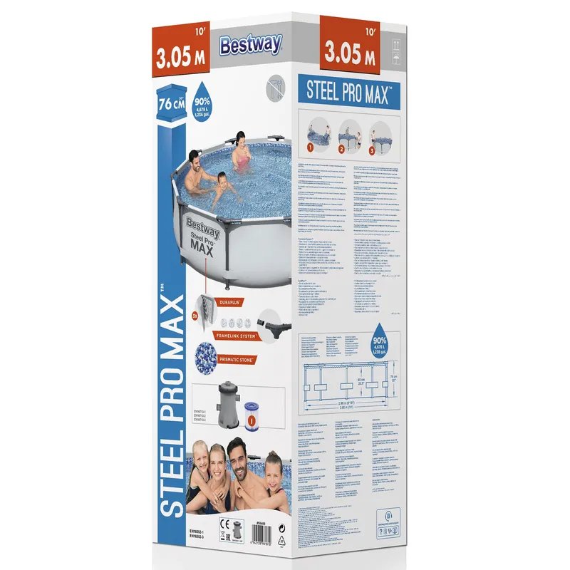 Bestway ovanmarkspool-paket Ø3m - 76cm djup | Steel Pro MAX (56408) - Trädgård & spabad - Utomhusbad - Pool - Pool ovan mark