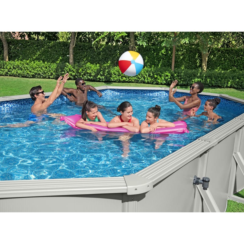 Bestway stålväggspool 6,1x3,6m - 1,2m djup | Hydrium Pool set (56369) - Trädgård & spabad - Utomhusbad - Pool - Pool ovan mark