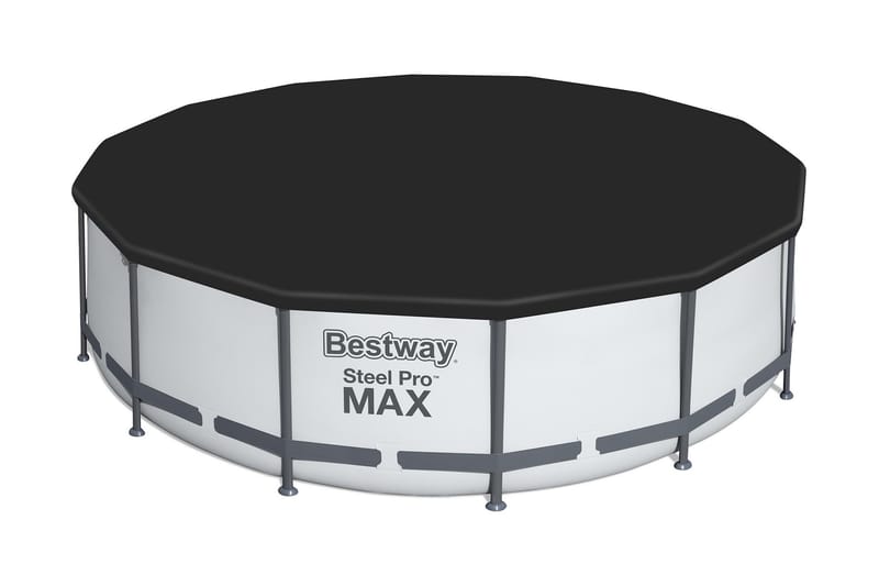 Bestway Steel Pro MAX Ovanmarkspool Rund 3,96m - Grå - Pool ovan mark