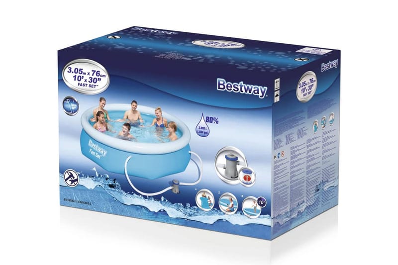 Bestway Trädgårdspool Fast Set 305x76 cm 57270 - Trädgård & spabad - Utomhusbad - Pool - Pool ovan mark