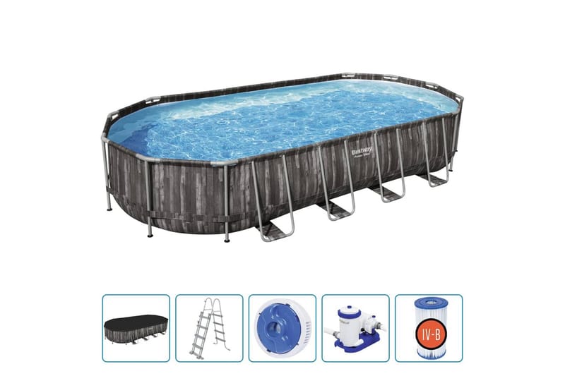 Bestway Trädgårdspool oval 7,32x3,66x1,22 m - Trädgård & spabad - Utomhusbad - Pool - Pool ovan mark