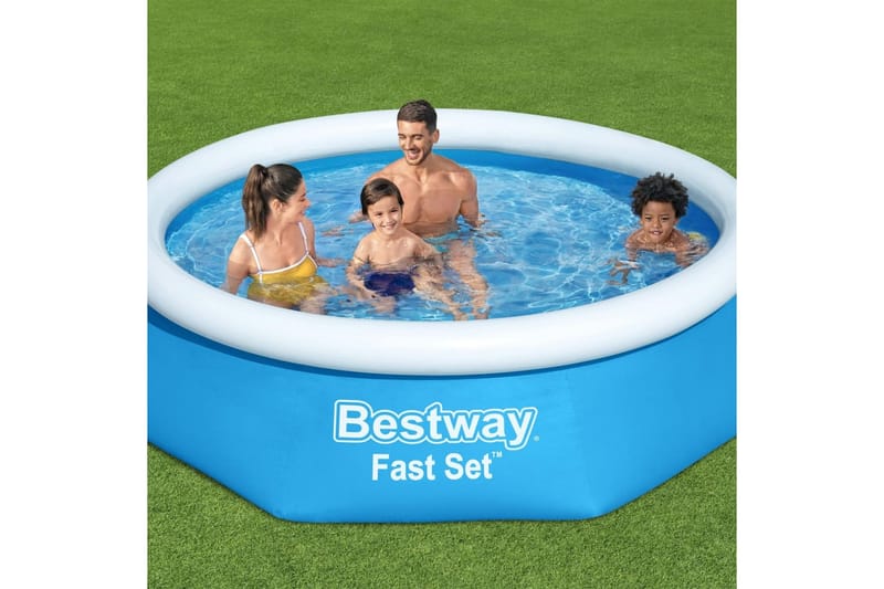 Bestway Uppblåsbar pool Fast Set rund 244x66 cm 57265 - Pool ovan mark