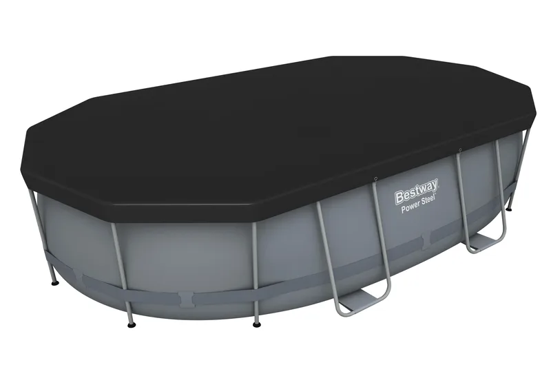 Bestway Power Steel Ovanmarkpool 4,88 x 3,05 m Grå - Bestway - Trädgård & spabad - Utomhusbad - Pool - Pool ovan mark