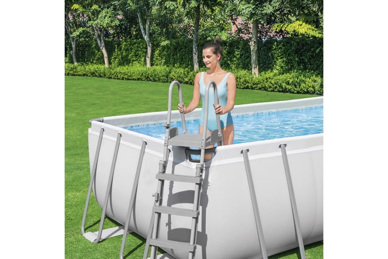 Bestway Power Steel Ovanmarkspool 6,4x2,74m - Grå - Trädgård & spabad - Utomhusbad - Pool - Pool ovan mark