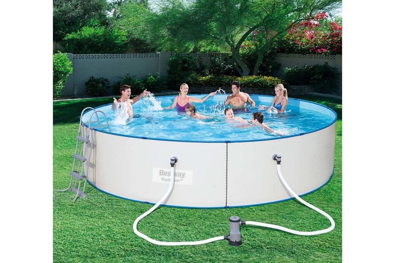 Bestway Pool med tillbehör Hydrium stålram rund 460x90 cm 56 - Trädgård & spabad - Utomhusbad - Pool - Pool ovan mark